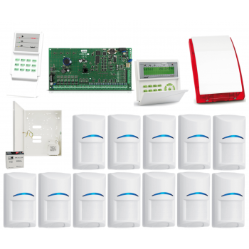 ZESTAW SATEL INTEGRA 64 12x BOSCH 2x KLAWIATURA SYGNALIZATOR